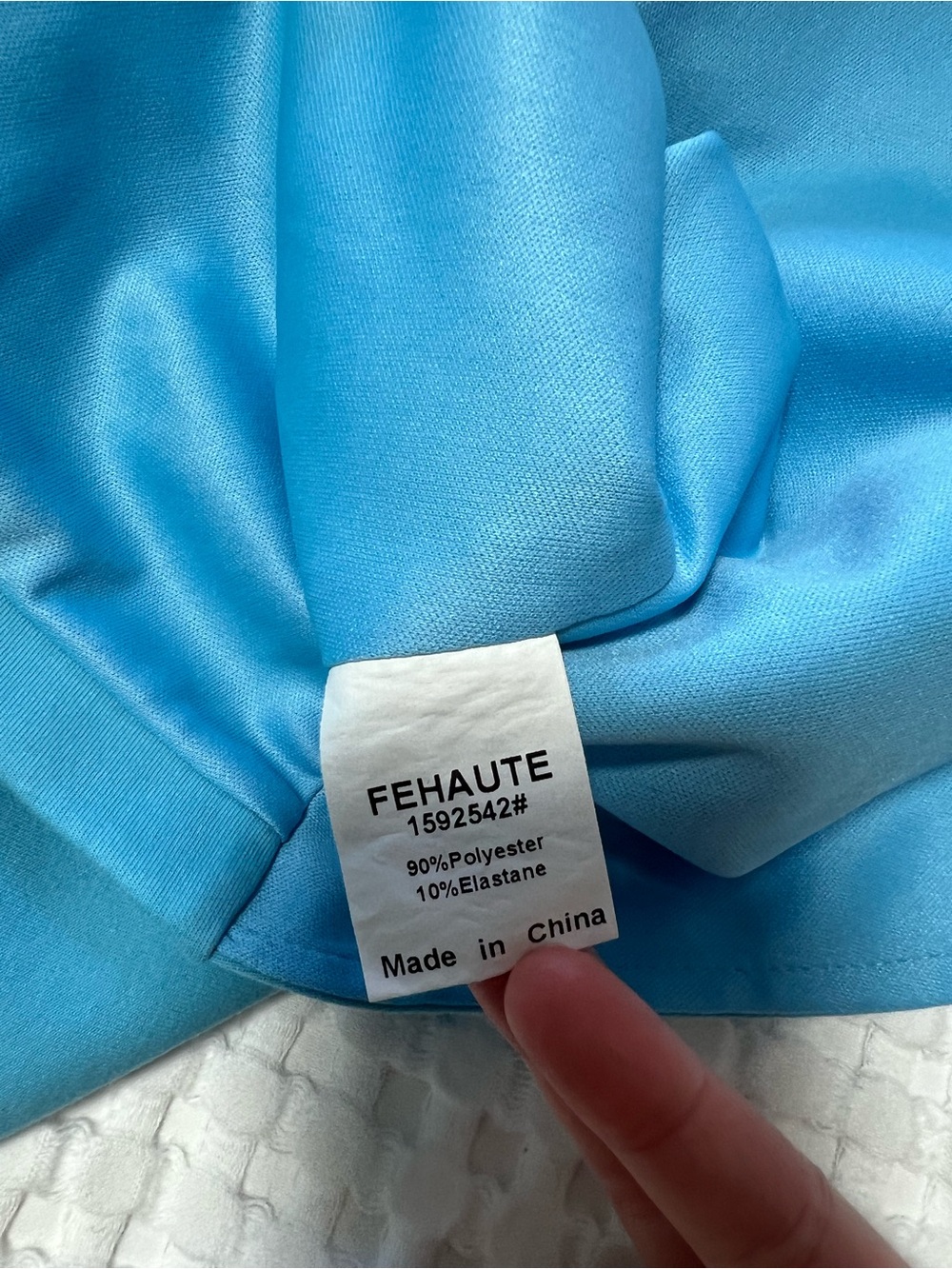 Fehaute Light Blue Elegant Sleevless Midi A-line Dress with Waist Twist - Picture 9 of 10
